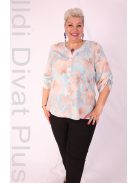 Attane Kék-Beige Mintás Muszlin Blúz