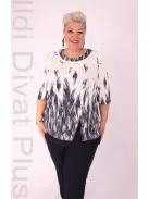 Maxi Lady Fehér-Kék Mintás Tunika