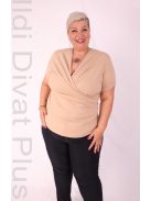 Emi Beige-Rózsaszín Pöttyös Blúz