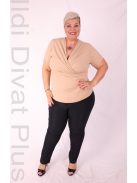 Emi Beige-Rózsaszín Pöttyös Blúz