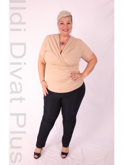 Emi Beige-Rózsaszín Pöttyös Blúz