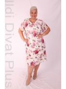 Exlusíve Ekrü-Mályva Virágos Muszlin Ruha