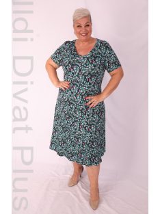 Botega Elena Ekrü-Kék Virágos A Vonalú Ruha