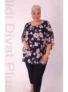 Dorian Kék-Pink Virágos Muszlin Tunika