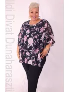 Dorian Kék-Pink Dupla Virágos Muszlin Tunika