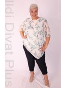 Eko Ekrü-Menta Leveles Muszlin Tunika