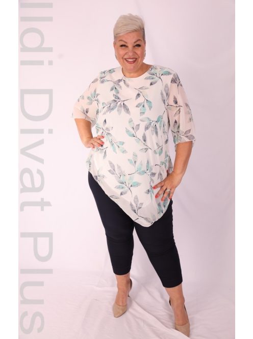 Eko Ekrü-Menta Leveles Muszlin Tunika