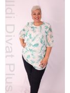 Eko Fehér-Zöld Levélmintás Muszlin Tunika