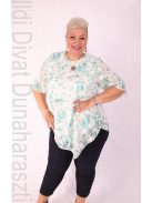 Eko Fehér-Zöld Mintás Muszlin Tunika