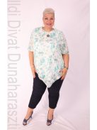 Eko Fehér-Zöld Mintás Muszlin Tunika