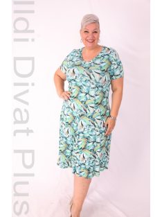 Wika Zöld-Mintás A Vonalú Ruha