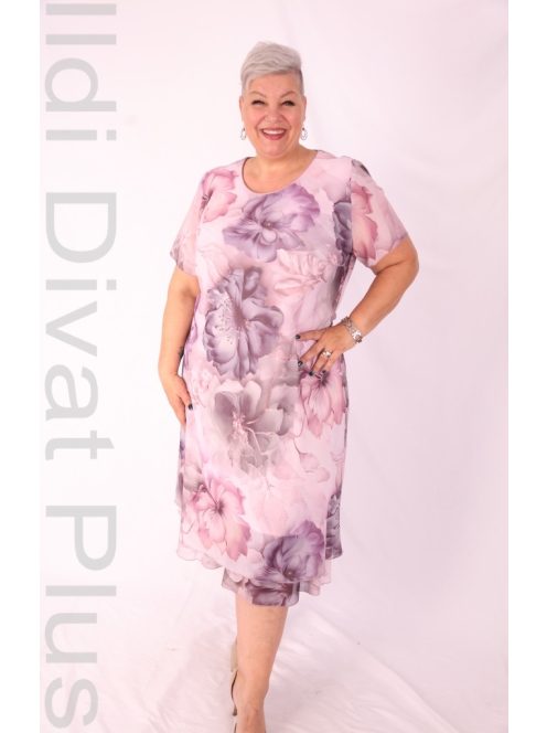 Exclusíve Mályva Virágos Muszlin Ruha