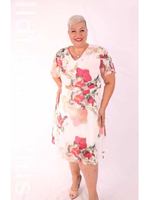 Careln Virágos Muszlin A Vonalú Ruha