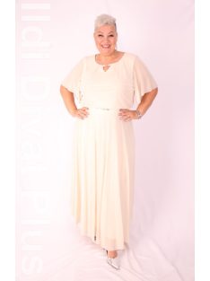 Trynite Beige Csillogós Hálós Alkalmi Maxi Ruha
