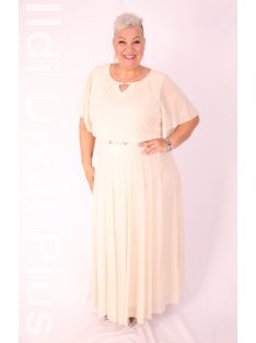 Trynite Beige Csillogós Hálós Alkalmi Maxi Ruha