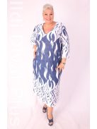 Classis Világoskék-Fehér Mintás Felina Ruha