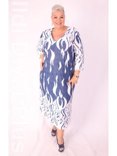 Classis Világoskék-Fehér Mintás Felina Ruha