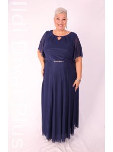 Trynite Kék Csillogós Hálós Alkalmi Maxi Ruha