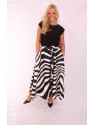 Antom Fekete-Fehér Mintás Midi Szoknya