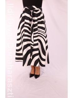 Antom Fekete-Fehér Mintás Midi Szoknya