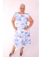 Gotta Kék-Ekrü Virágos A vonalú Ruha