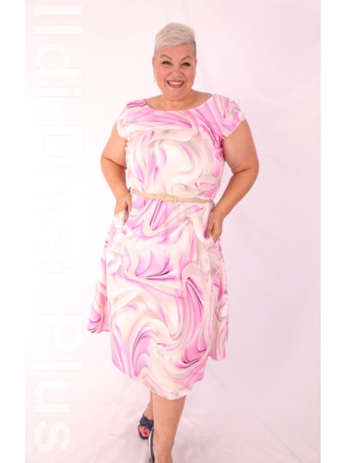 Gotta Pink-Beige Virágos A vonalú Ruha