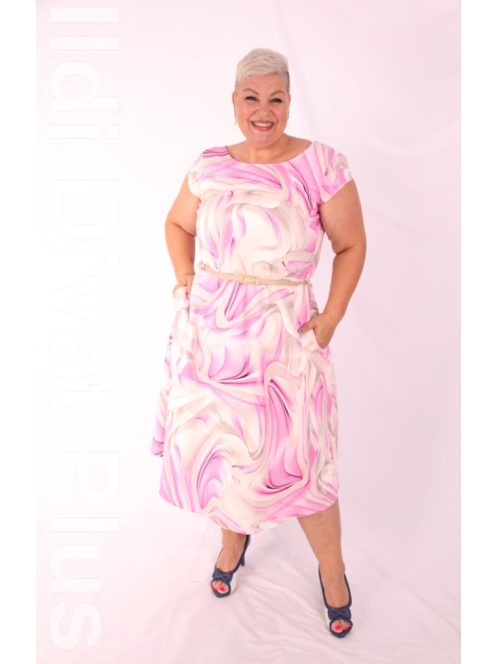 Gotta Pink-Beige Virágos A vonalú Ruha