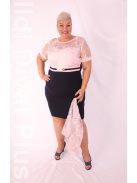 Elengace Kék-Púder Csipkés Komplé