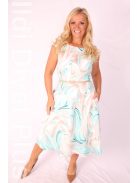 Gotta Zöld-Beige Mintás A Vonalú Ruha