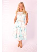 Gotta Zöld-Beige Mintás A Vonalú Ruha