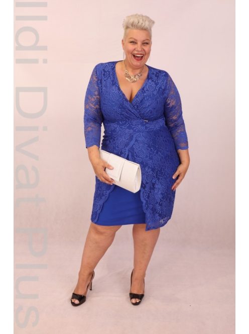 Zita Királykék Csipkés Alkalmi Ruha-2XL