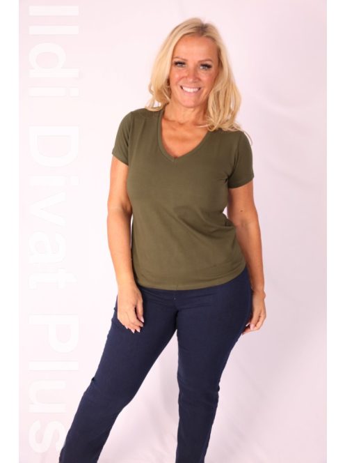 Latynka Khaki V-kivágott Aura Felső