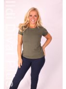 Latynka Khaki Kereknyakú Aura Felső