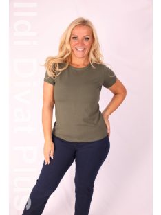 Latynka Khaki Kereknyakú Aura Felső