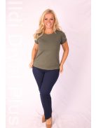 Latynka Khaki Kereknyakú Aura Felső