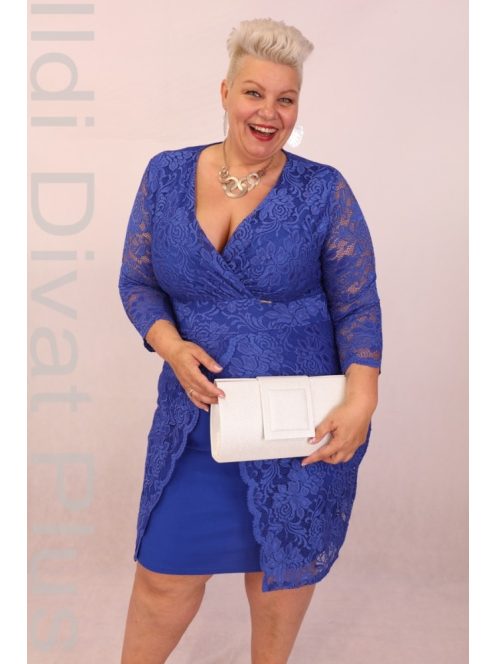 Zita Királykék Csipkés Alkalmi Ruha-2XL