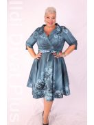 Margo Petrol-Virágos A Vonalú Ruha-44