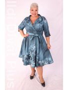 Margo Petrol-Virágos A Vonalú Ruha-44
