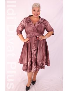 Margo Bordó-Virágos A Vonalú Ruha