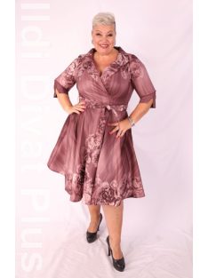 Margo Bordó-Virágos A Vonalú Ruha