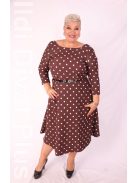 Gotta Barna-Fehér Pöttyös A Vonalú Ruha-48