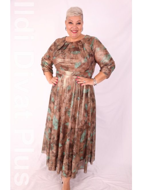 Trynite Zöld-Arany Csillogós Maxi Ruha