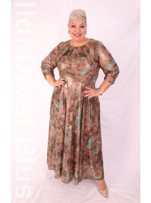 Trynite Zöld-Arany Csillogós Maxi Ruha