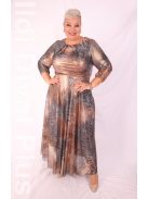 Trynite Kék-Arany Mintás Csillogós Maxi Ruha