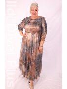 Trynite Kék-Arany Mintás Csillogós Maxi Ruha