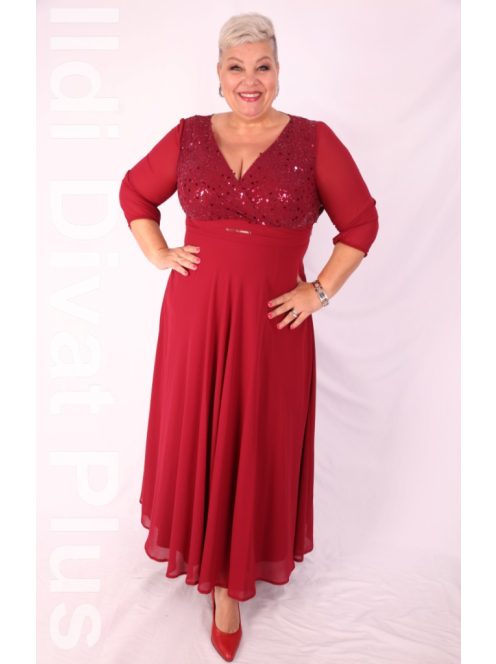 Trynite Bordó Flitteres Maxi Ruha