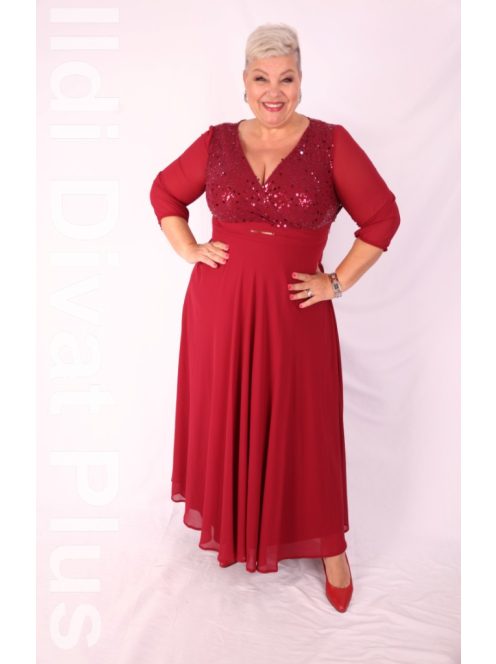 Trynite Bordó Flitteres Maxi Ruha