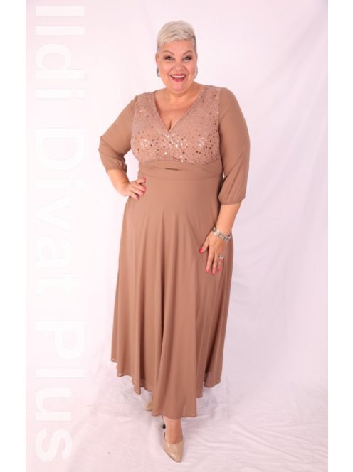 Trynite Beige Flitteres Maxi Ruha