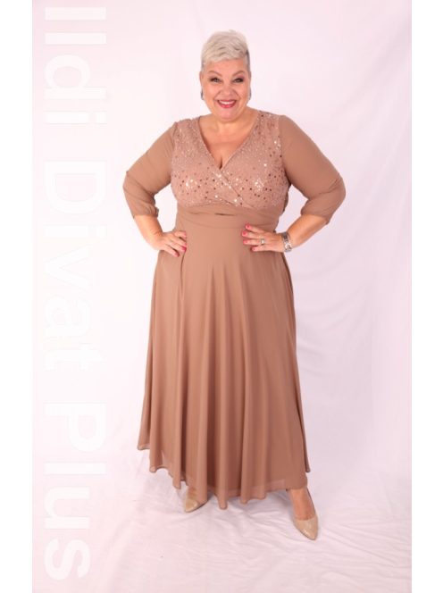 Trynite Beige Flitteres Maxi Ruha