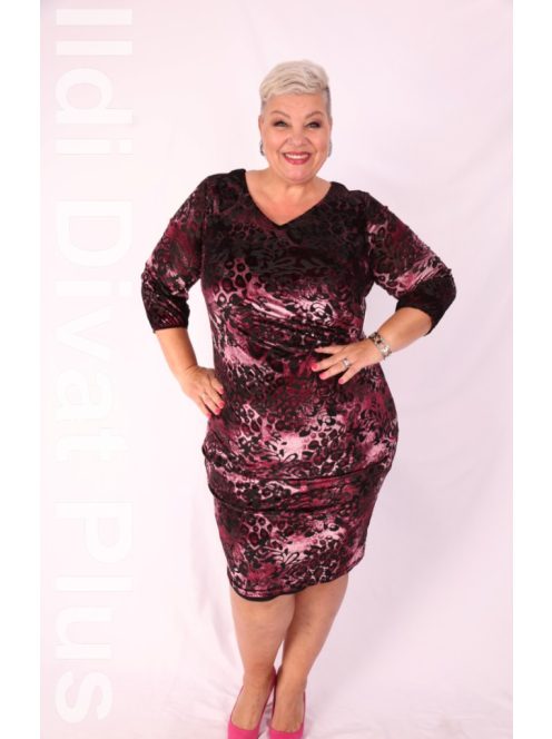 Trynite Fekete-Lila Mintás Ruha